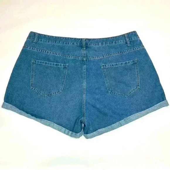 Shein Jean Shorts Embroidered Denim Plus Size 4XL Summer Festival Women's Summer - Picture 2 of 10
